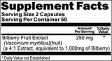 BUY 1 GET 2 FREE Bilberry Extract Equivalent 1000mg 100 or 200 Capsules