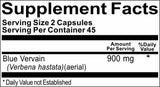 50% off Price Blue Vervain 900mg 90 Capsules 1 or 3 Bottle Price