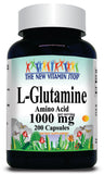 BUY 1 GET 2 FREE L-Glutamine Free Form 1000mg 200 Capsules
