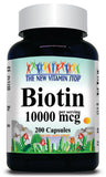 BUY 1 GET 2 FREE Biotin 10000mcg 100 or 200 Capsules
