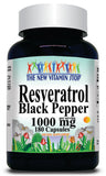 BUY 1 GET 2 FREE Resveratrol Black Pepper 1000mg 90 or 180 Capsules