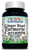 BUY 1 GET 2 FREE Ginger Root Turmeric Curcumin Black Pepper 200caps