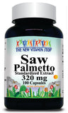 BUY 1 GET 2 FREE Saw Palmetto Standardized Extract 320mg 100 or 200 Capsules
