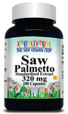 BUY 1 GET 2 FREE Saw Palmetto Standardized Extract 320mg 100 or 200 Capsules