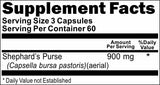 BUY 1 GET 2 FREE Shepherd's Purse 900mg 180 Capsules