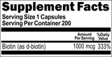 50% off Price Biotin 1000mcg 200 Capsules