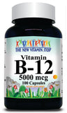 BUY 1 GET 2 FREE B-12 Vitamins 5000mcg 100 or 200 Capsules