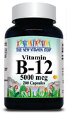 BUY 1 GET 2 FREE B-12 Vitamins 5000mcg 100 or 200 Capsules