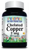 Chelated Copper 2mg 200 Capsules 1 or 3 Bottle Price