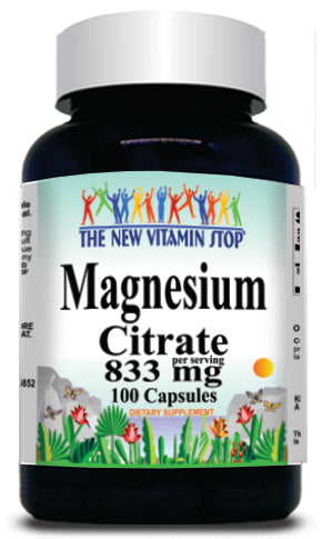BUY 1 GET 2 FREE Magnesium Citrate 833mg 100 or 200 Capsules