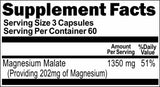 50% off Price Magnesium Malate High Potency 1350mg 180 Capsules 1 or 3 Bottle Price
