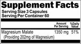 BUY 1 GET 2 FREE Magnesium Malate High Potency 1350mg 180 Capsules