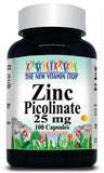 BUY 1 GET 2 FREE Zinc Picolinate 25mg 100 or 200 Capsules