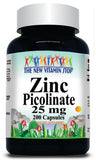 BUY 1 GET 2 FREE Zinc Picolinate 25mg 100 or 200 Capsules