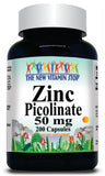 BUY 1 GET 2 FREE Zinc Picolinate 50mg 100 or 200 Capsules