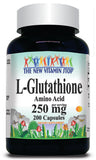 50% off Price L-Glutathione Free Form 250mg 100 or 200 Capsules 1 or 3 Bottle Price