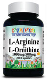 BUY 1 GET 2 FREE L-Arginine and L-Ornithine Free Form 1000mg/500mg 200 Capsules
