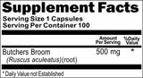 BUY 1 GET 2 FREE Butchers Broom 500mg 100 or 200 Capsules