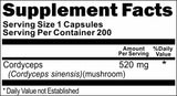 BUY 1 GET 2 FREE Cordyceps 520mg 200 Capsules
