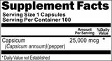 BUY 1 GET 2 FREE Capsicum 25,000mcg 100 Capsules