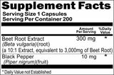 BUY 1 GET 2 FREE Beet Root Extract Black Pepper Equivalent 3000mg 200caps