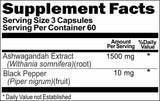 BUY 1 GET 2 FREE Ashwagandha Extract Black Pepper 1500mg 180 Capsules