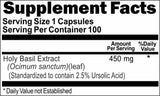 BUY 1 GET 2 FREEHoly Basil Standardized Extract 450mg 100 or 200 Capsules