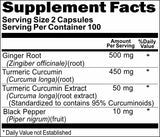 BUY 1 GET 2 FREE Ginger Root Turmeric Curcumin Black Pepper 200caps