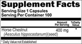 BUY 1 GET 2 FREE Horse Chestnut 400mg  100 or 200 Capsules