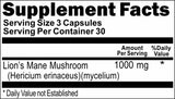 BUY 1 GET 2 FREE Price Lion's Mane Mushroom 1000mg 90 or 180 Capsules