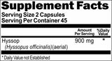 BUY 1 GET 2 FREE Hyssop 900mg 90 Capsules