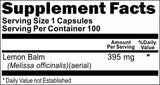 BUY 1 GET 2 FREELemon Balm (Melissa) 395mg 100 Capsules
