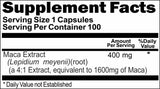 BUY 1 GET 2 FREE Maca Extract Equivalent 1600mg 100 or 200 Capsules