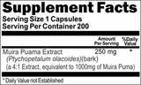BUY 1 GET 2 FREE Muira Puama Extract Equivalent 1000mg 200 Capsules