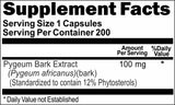 BUY 1 GET 2 FREE Pygeum Bark Standardized Extract 100mg 200 Capsules
