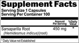 BUY 1 GET 2 FREE Sarsaparilla Root 450mg 100 Capsules