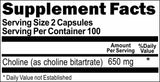 BUY 1 GET 2 FREE Choline Bitartrate 650mg 200 Capsules