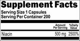 BUY 1 GET 2 FREE Niacin 500mg 200 Capsules