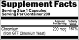 BUY 1 GET 2 FREE GTF Chromium 200mcg 200 Capsules