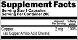 Chelated Copper 2mg 200 Capsules 1 or 3 Bottle Price