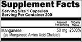 BUY 1 GET 2 FREE Chelated Manganese 50mg 200 Capsules