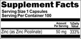 BUY 1 GET 2 FREE Zinc Picolinate 50mg 100 or 200 Capsules