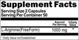 BUY 1 GET 2 FREE L-Arginine Free Form 1000mg 100 or 200 Capsules