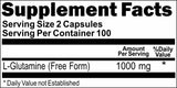 BUY 1 GET 2 FREE L-Glutamine Free Form 1000mg 200 Capsules