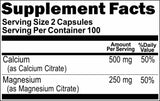 BUY 1 GET 2 FREE Calcium and Magnesium Citrate 500mg/250mg 200 Capsules