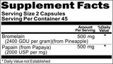 BUY 1 GET 2 FREE Bromelain and Papaya 500mg/500mg 90 Capsules