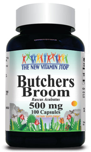 BUY 1 GET 2 FREE Butchers Broom 500mg 100 or 200 Capsules