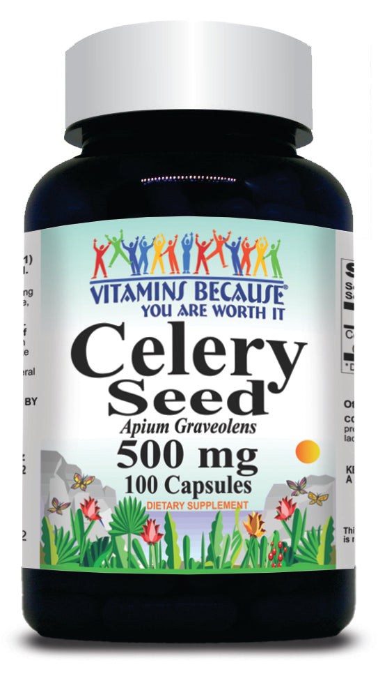 BUY 1 GET 2 FREE Celery Seed 500mg 100 or 200 Capsules