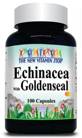 50% off Price Echinacea with Goldenseal 450mg 100 or 200 Capsules 1 or 3 Bottle Price