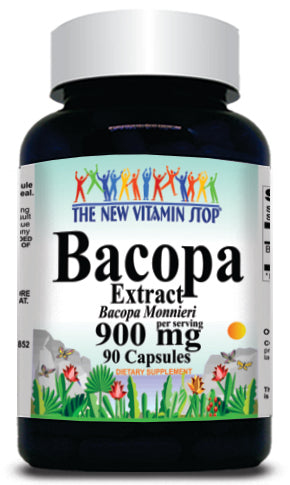 BUY 1 GET 2 FREE Bacopa Leaf Extract 900mg 90 or 180 Capsules